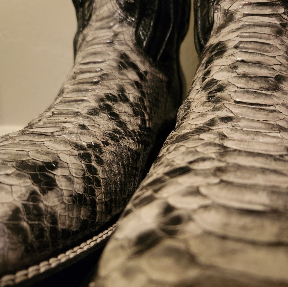 Alfa Python Print Cowboy Boots 10E - image 4